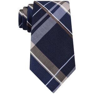 MICHAEL KORS Blue Weekender Plaid Silk Blend Classic Tie